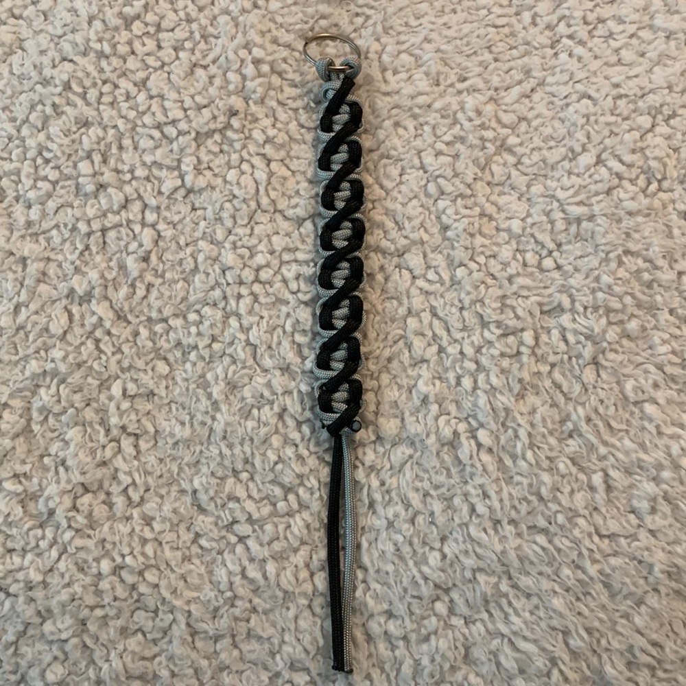 Grey and Black JUMBO Paracord Keychain / Bag Charm